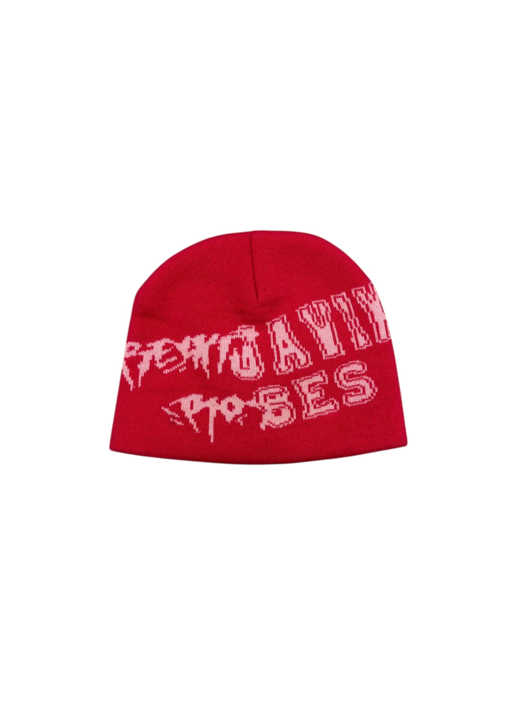 RR Split-Logo Beanie (Red&Pink)