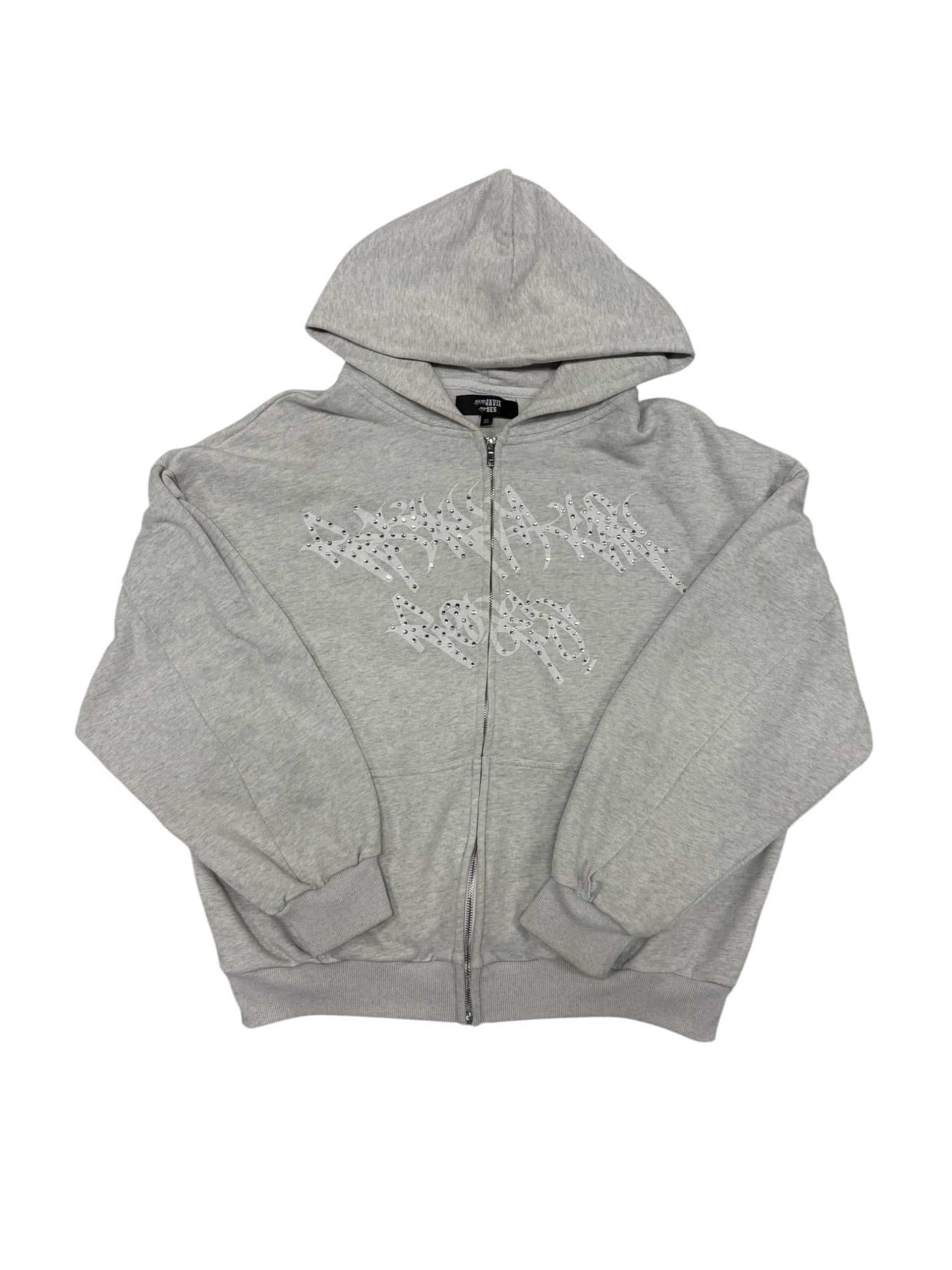 RR Rhinestone Zip Up XL